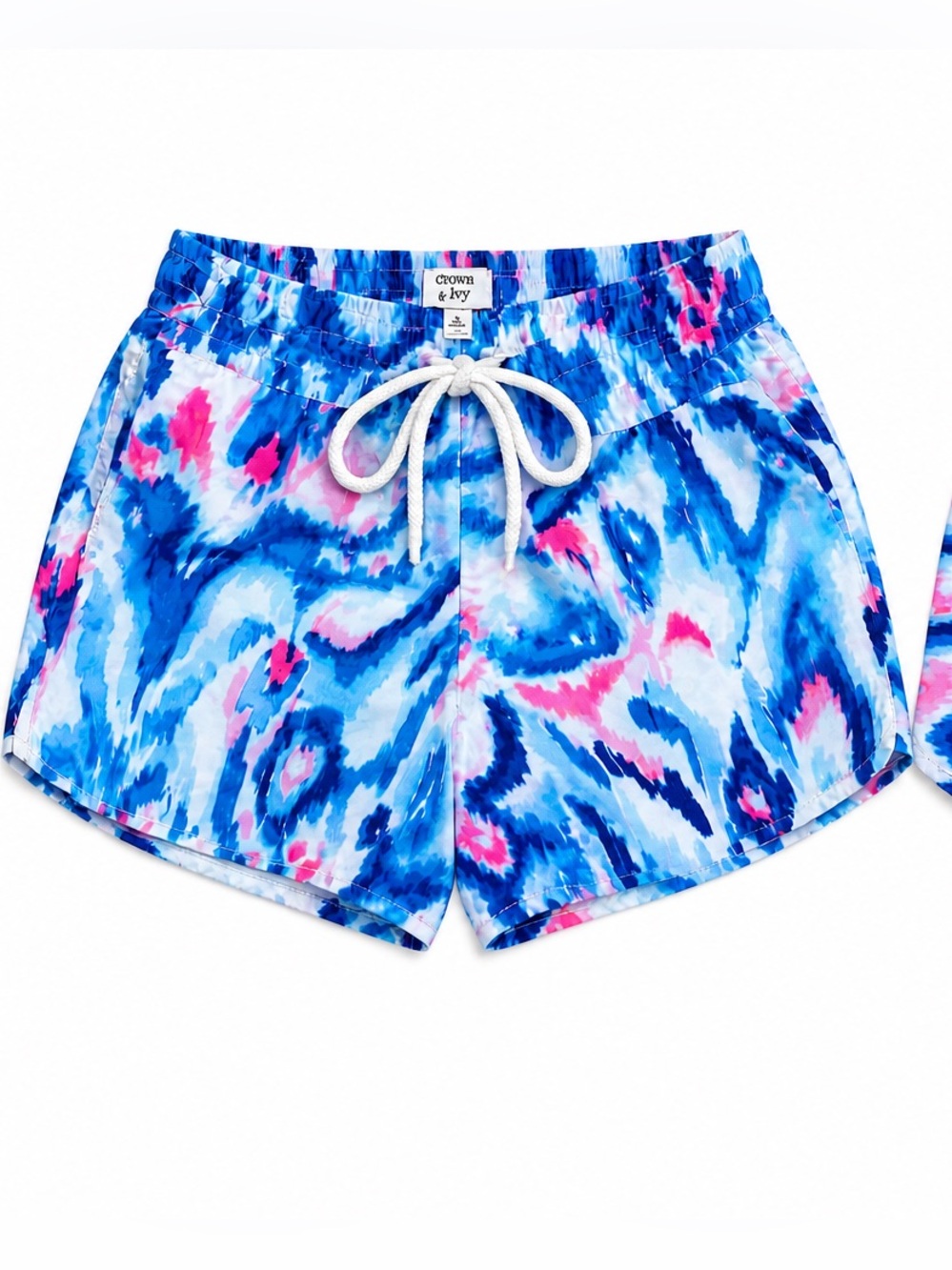 crown & ivy Blue and Pink Tie-Dye Athletic Shorts